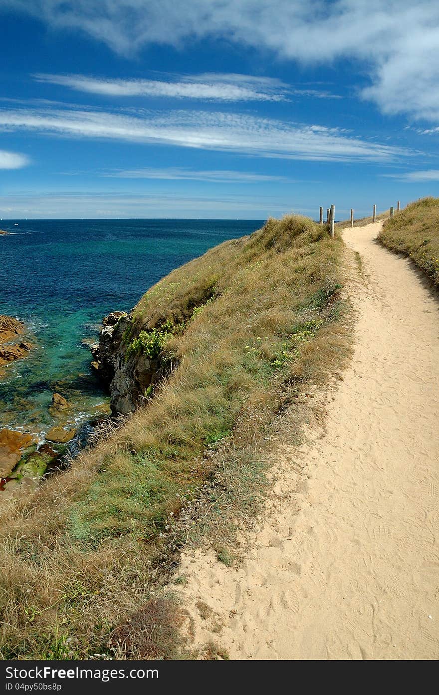 The path on seacoast, Quiberon, France