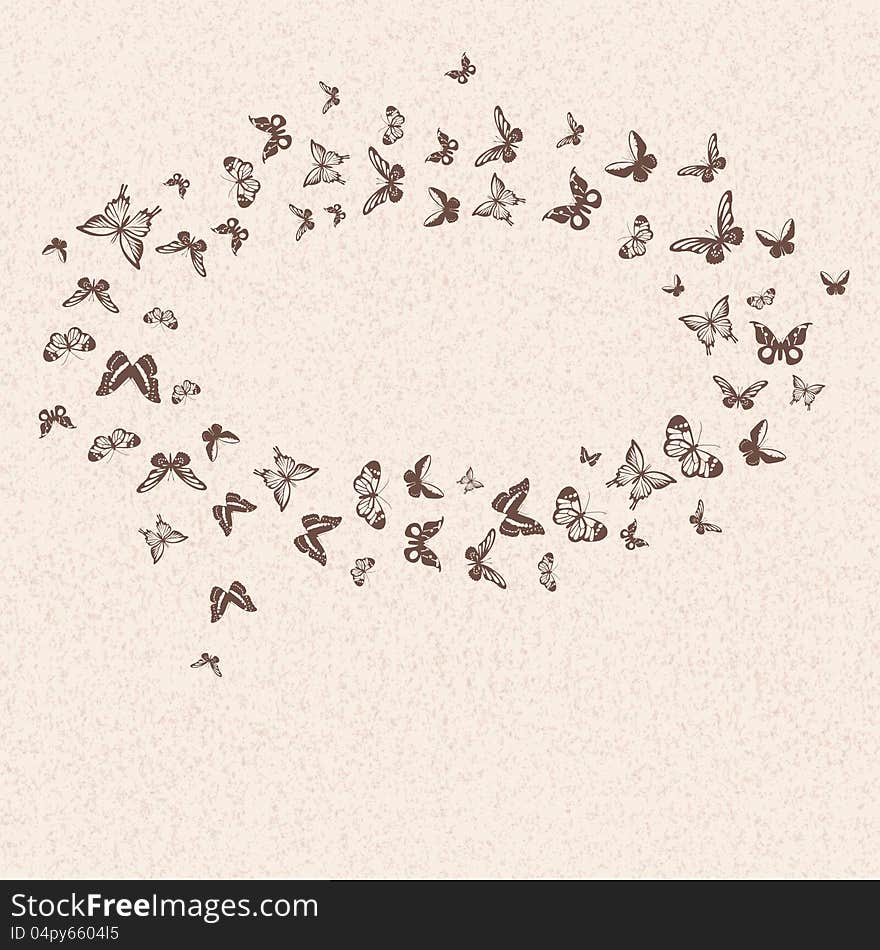 Beautiful pattern with silhouettes of butterflies. Beautiful pattern with silhouettes of butterflies