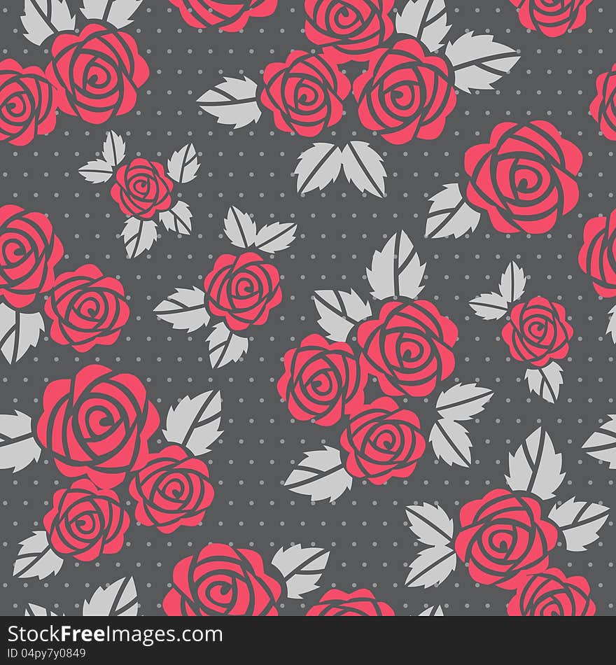 Seamless  background with roses