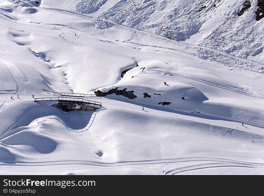 Ski pistes in Alps