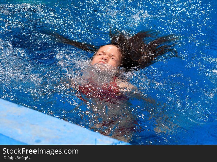 Little girl in the pool. Little girl in the pool