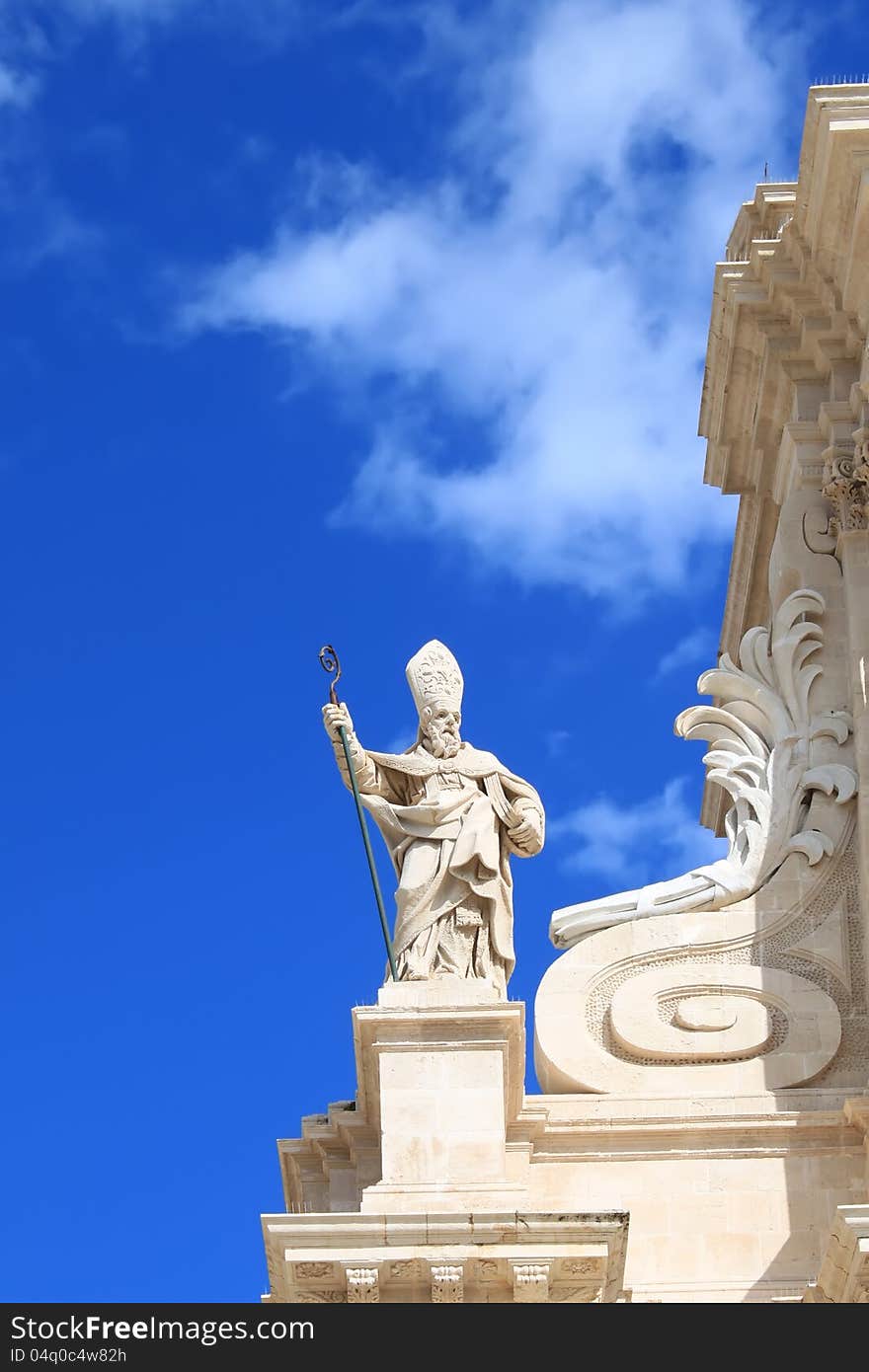 Apostle statue in Cathedral in Syracuse, Sicily