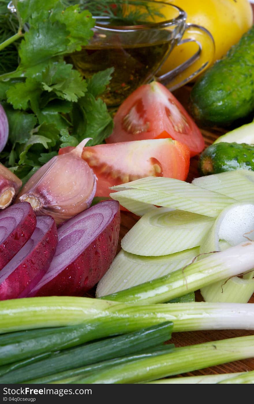 Making Vegetable Salad