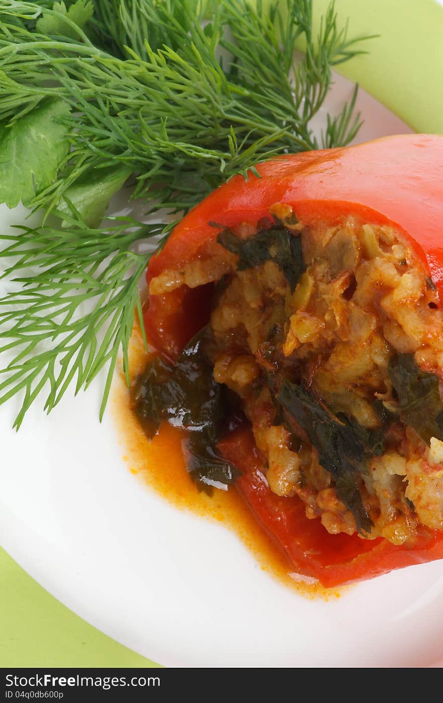 Stuffed Red Bell Pepper