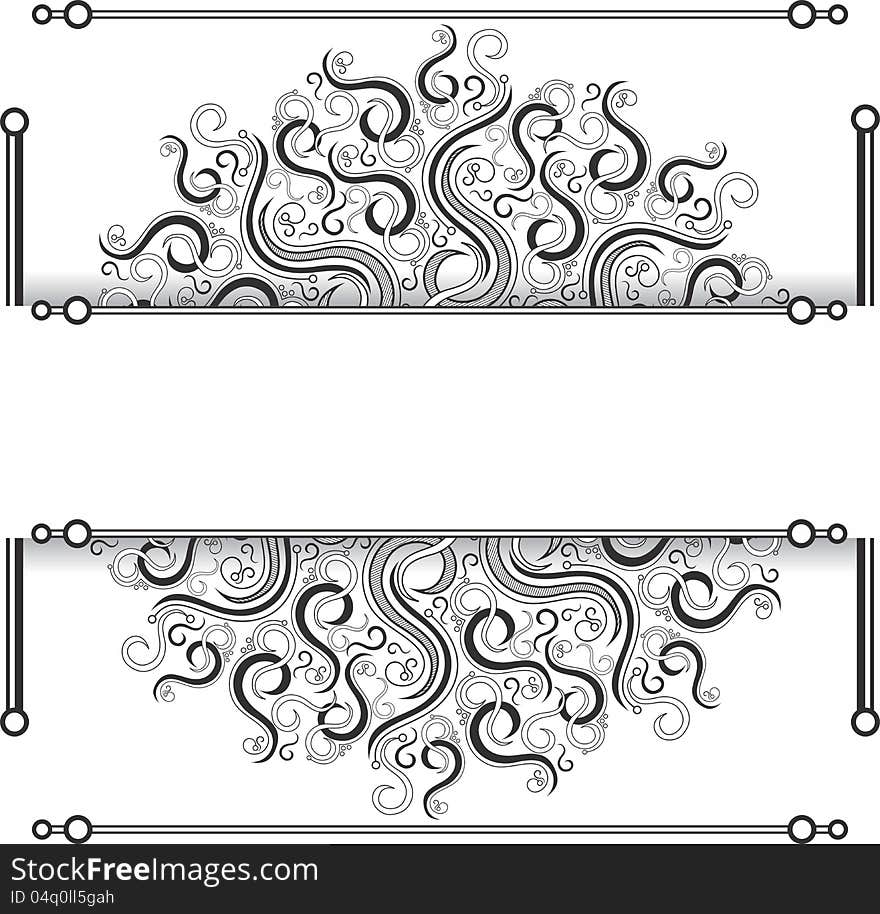 Vector banner in black color to use as your design element