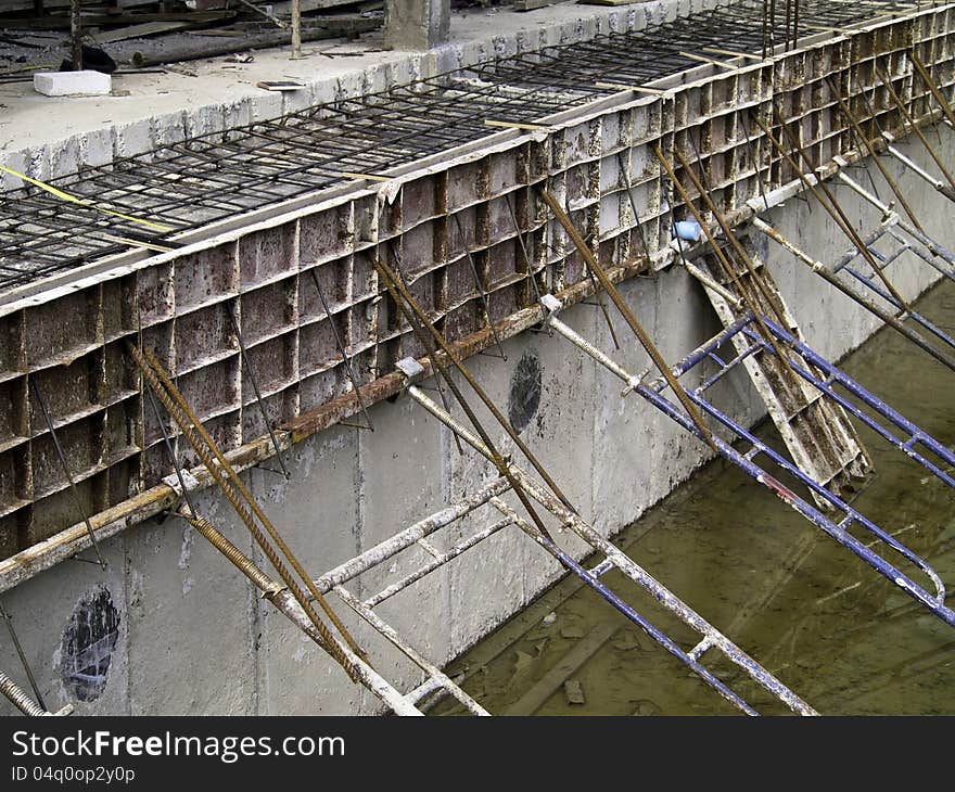 Unfinished swimming pool of house, still under construction. Unfinished swimming pool of house, still under construction