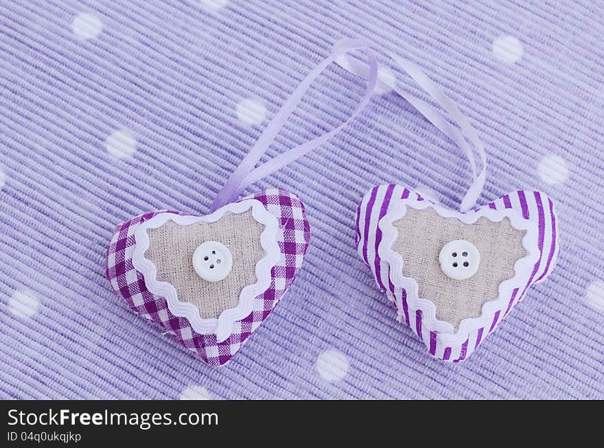 Decorative Aroma Hearts On Lavender Background