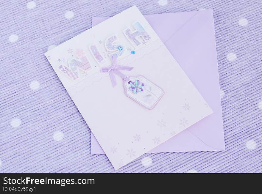 Tender postcard on lavender background