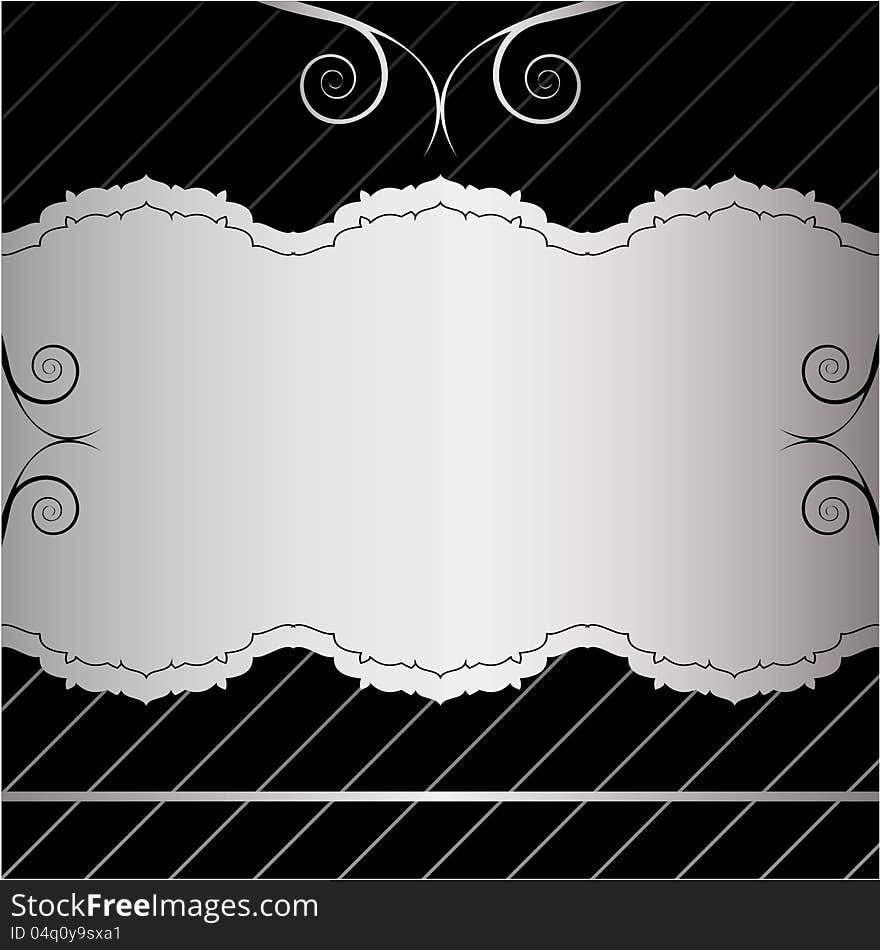 Silver Vintage invitation card design. Silver Vintage invitation card design