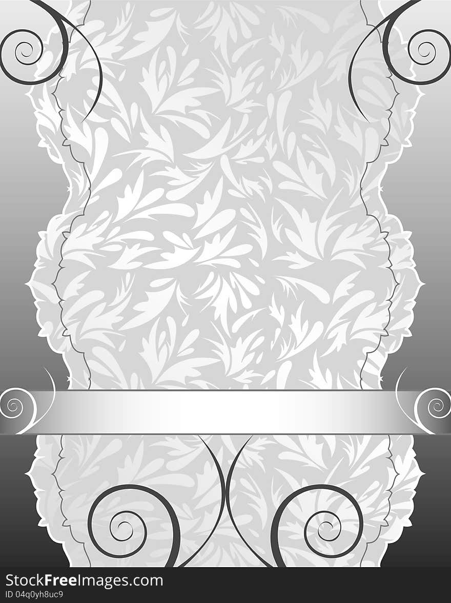 Elegant floral silver background design. Elegant floral silver background design