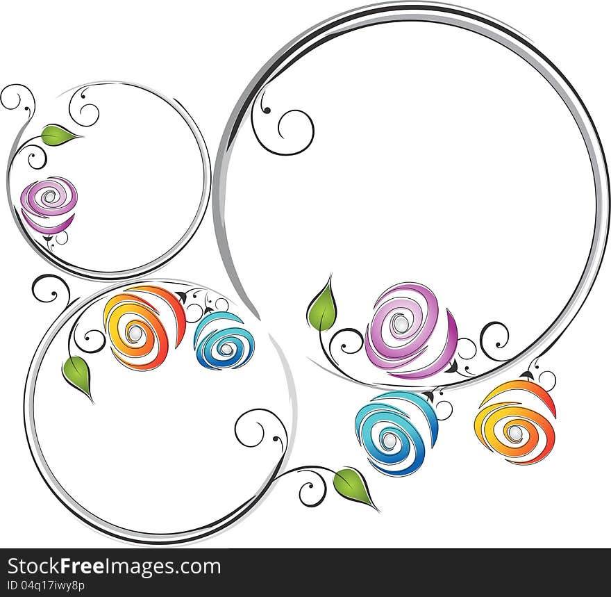 Frame of vector roses to use as your creative designs