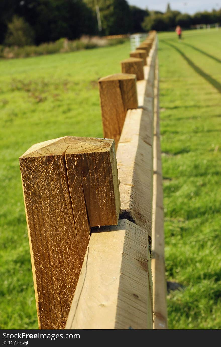 Long wooden fence.