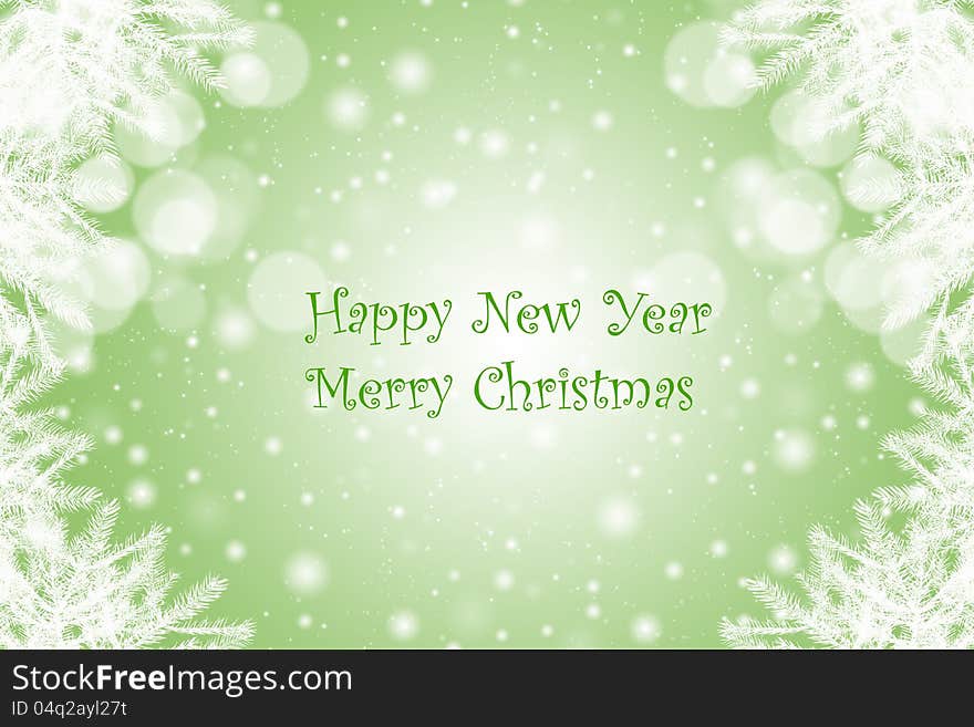 Happy New Year and Merry Christmas decoration background