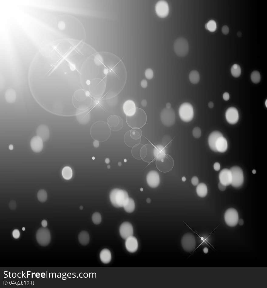 Abstract background of beautiful lights on black