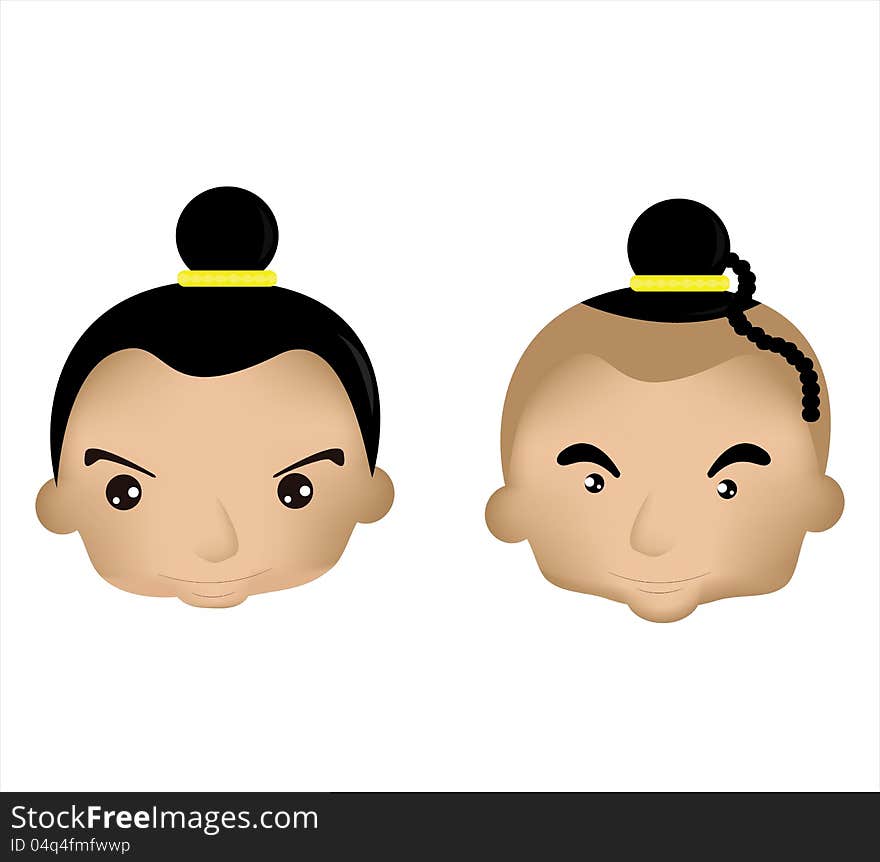 Thai boy and girl for kids graphic vector art kids people in thailand