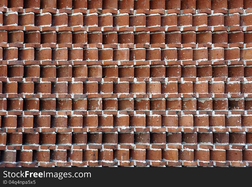 The photo of red brick wall.