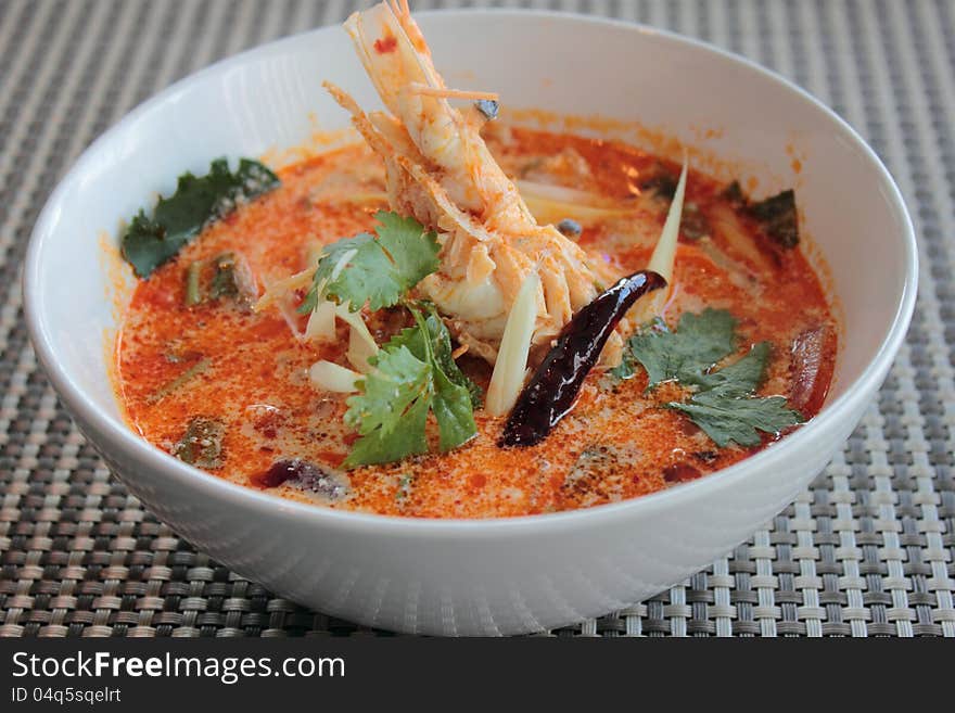 Tom Yum Goong Thai popular food spicy with chrimp