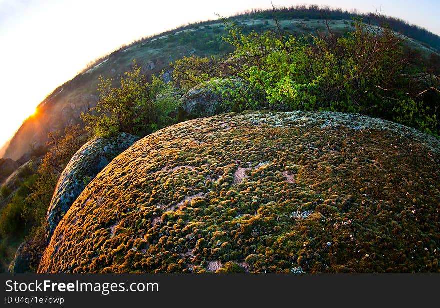 Sunset at Aktovsky canyon, Ukraine. Sunset at Aktovsky canyon, Ukraine