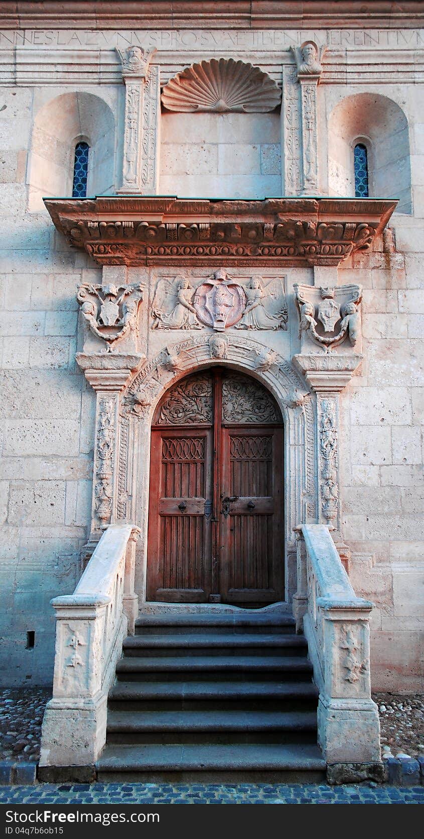 Antique gothic church wood door. Antique gothic church wood door