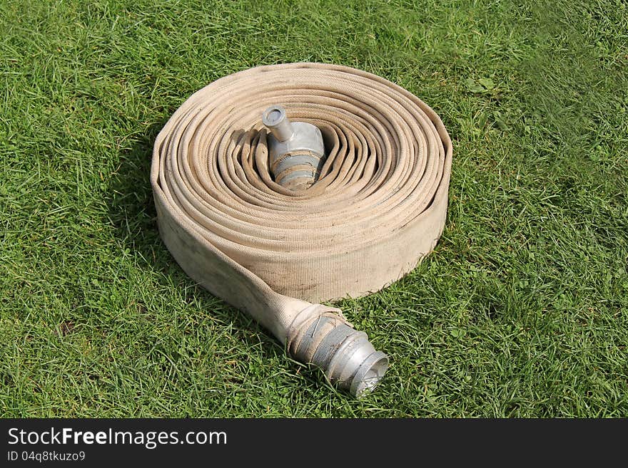 Coiled Fire Hose.