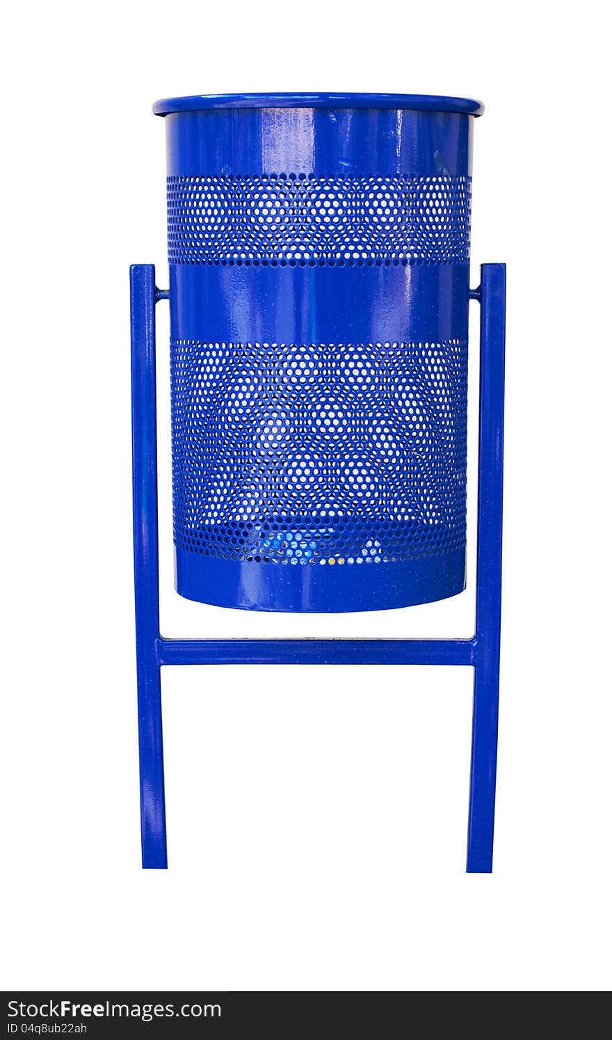 Dark blue refuse bin isolated on a white