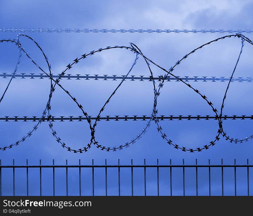 Protection of industrial property duch stacheldrat Fence. Protection of industrial property duch stacheldrat Fence