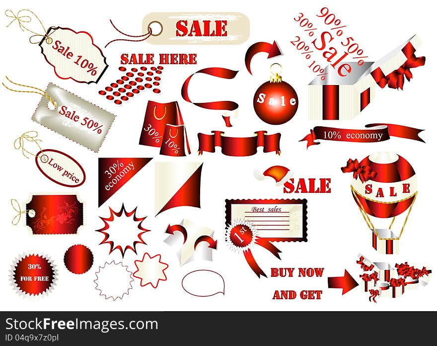 Collection of vector labels for sale design