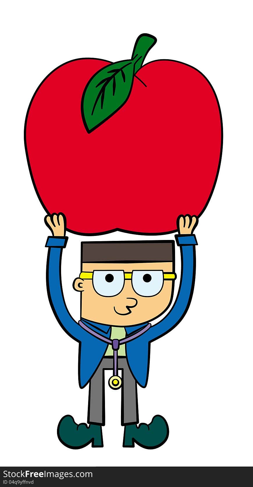 A doctor with an apple