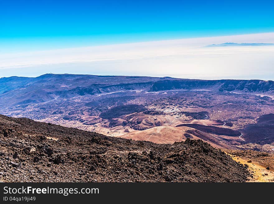 Beautiful landscape with mountains Teide