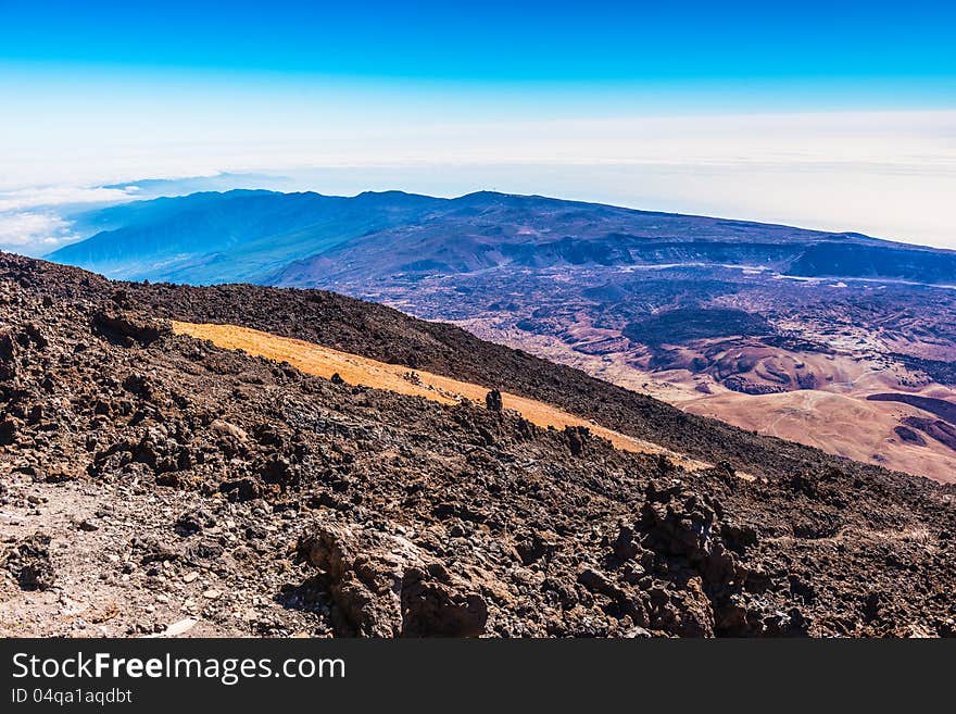 Beautiful landscape with mountains Teide temerife