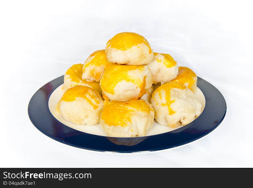 Thai food dessert in the dish on white background. Thai food dessert in the dish on white background.