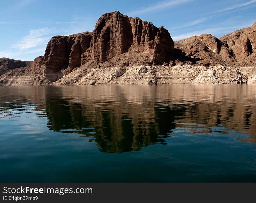 Rock formations as seen from a boat on Lake Mead. Rock formations as seen from a boat on Lake Mead