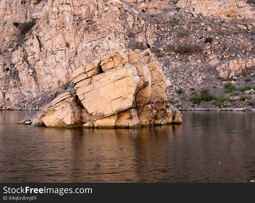 Rock formations as seen from a boat on Lake Mead. Rock formations as seen from a boat on Lake Mead