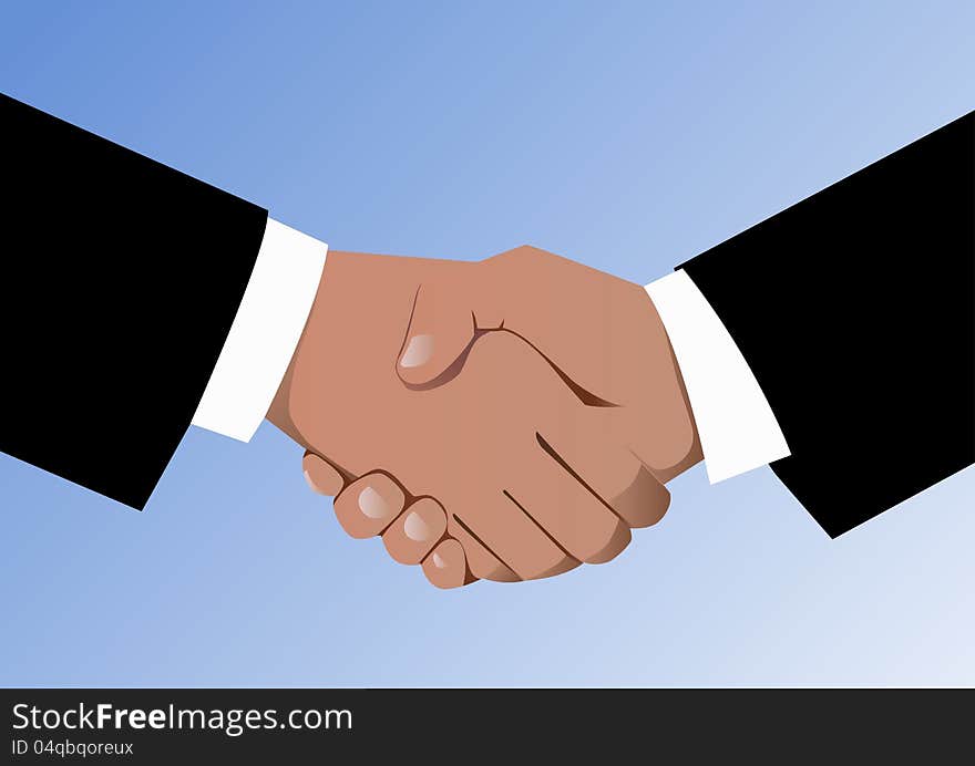 Agreement of businessmen and handshake