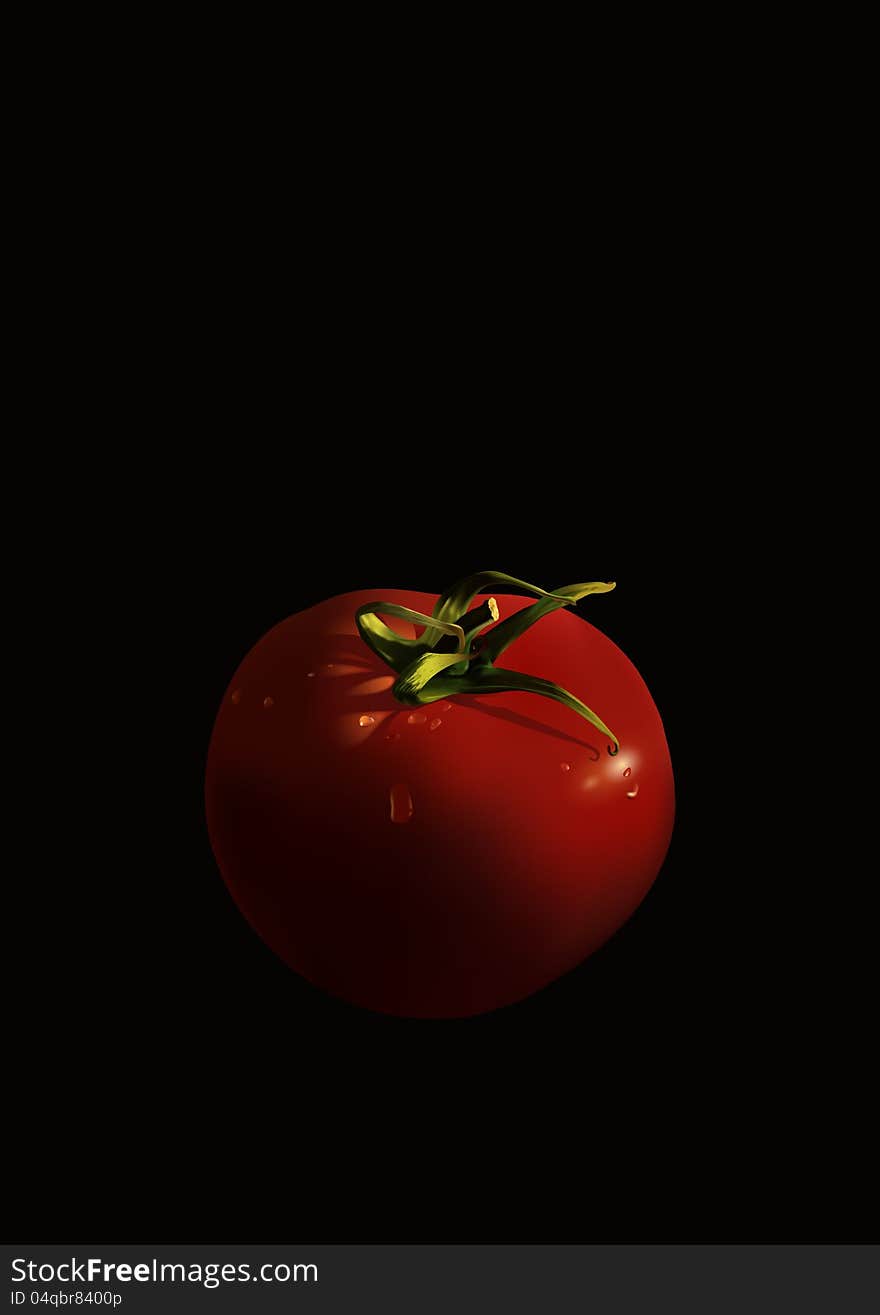 Tomato vector in the darkness