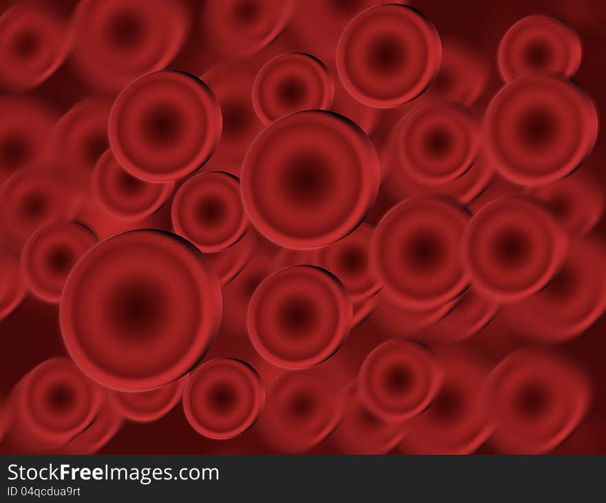 Abstract illustration of streaming red blood cells.