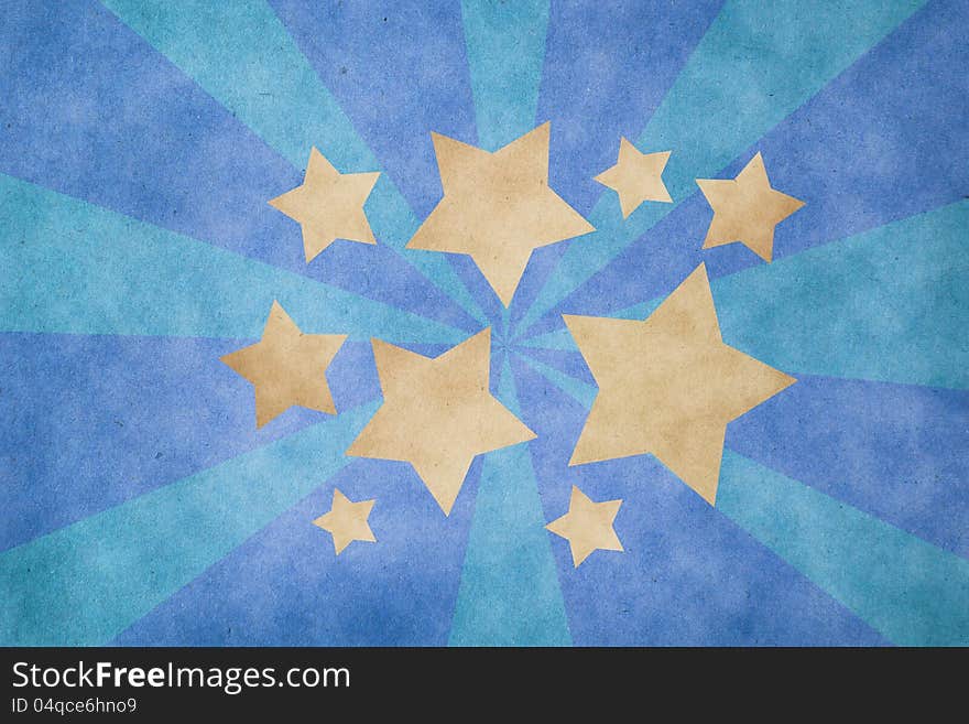 Grunge star paper with ray light