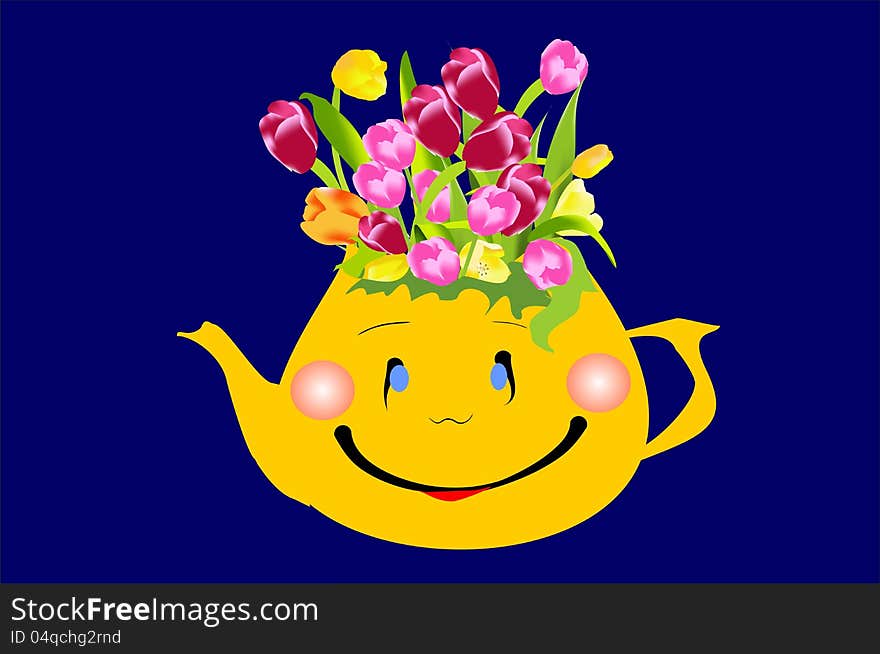 Cheerful teapot