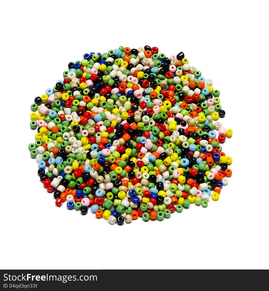 Colorful Beads isolated on white background