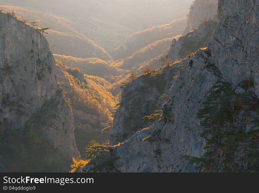 Autumn in the Grand Canyon of Crimea