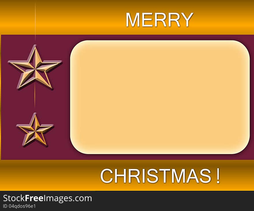 Vector illustration of a merry christmas brown blank