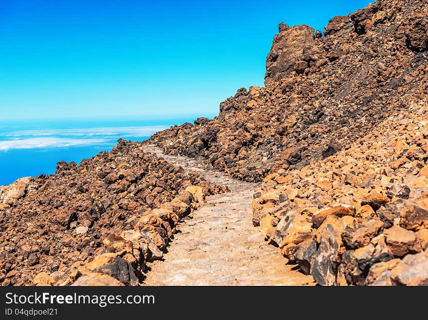 Landscape Route On Mount Teide