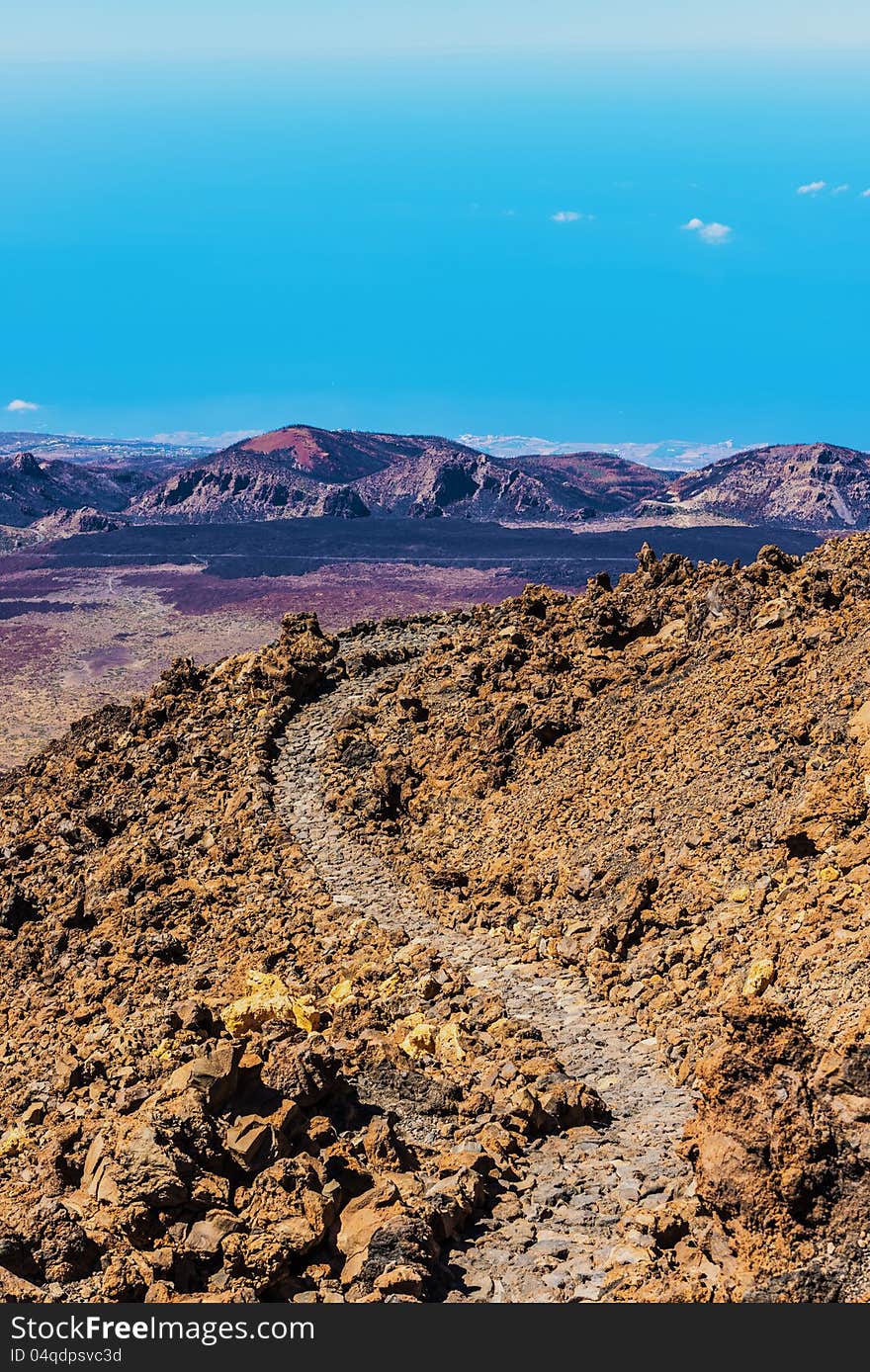 Landscape route on Mount Teide