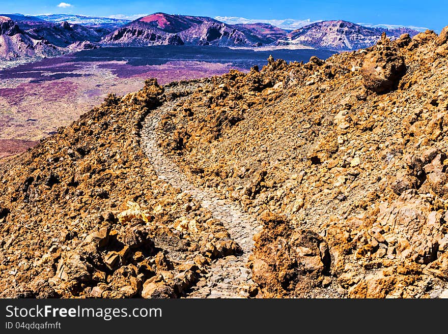 Landscape route on Mount Teide, Spain, Tenerife