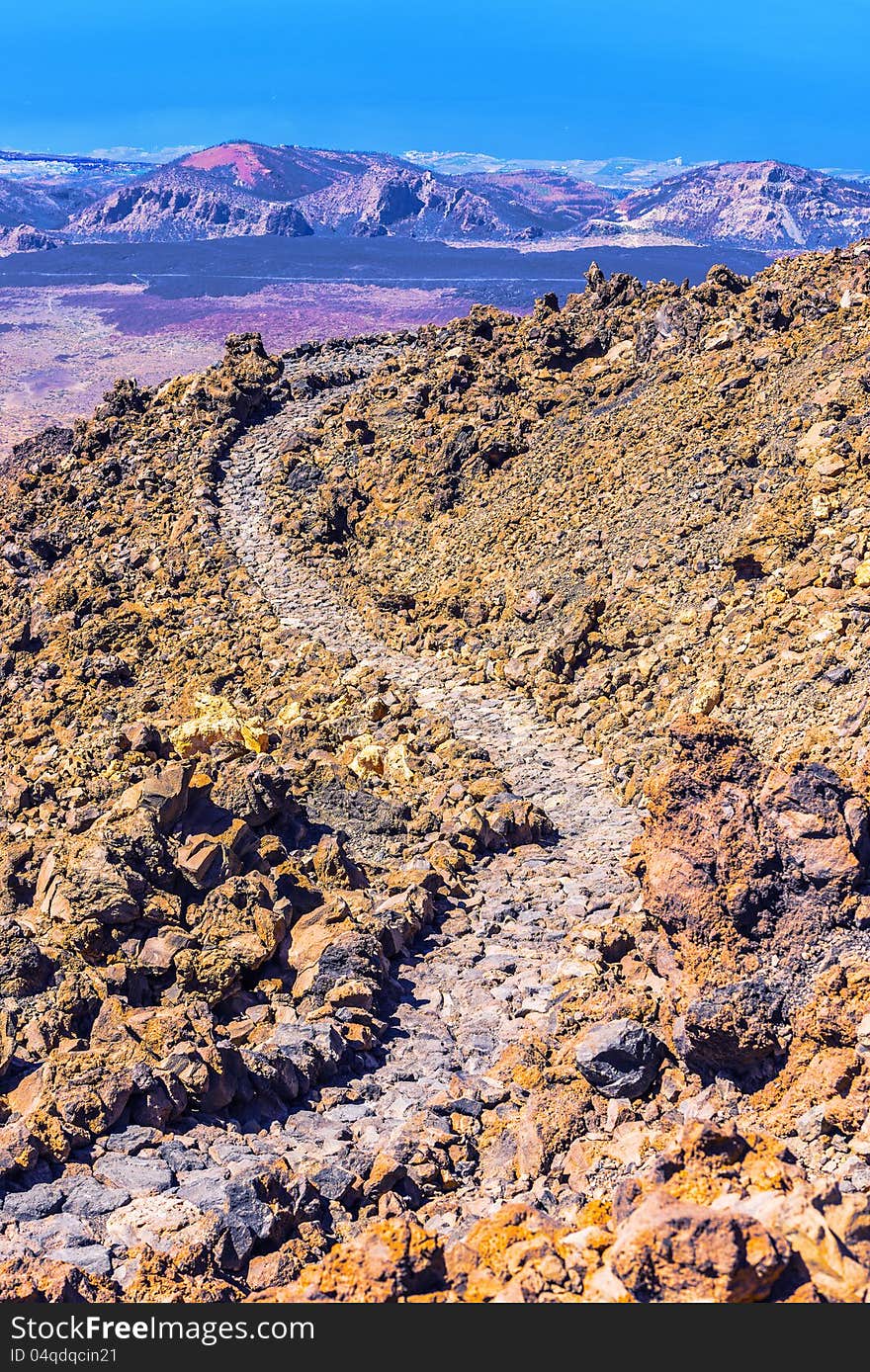 Landscape route on Mount Teide, Spain, Tenerife