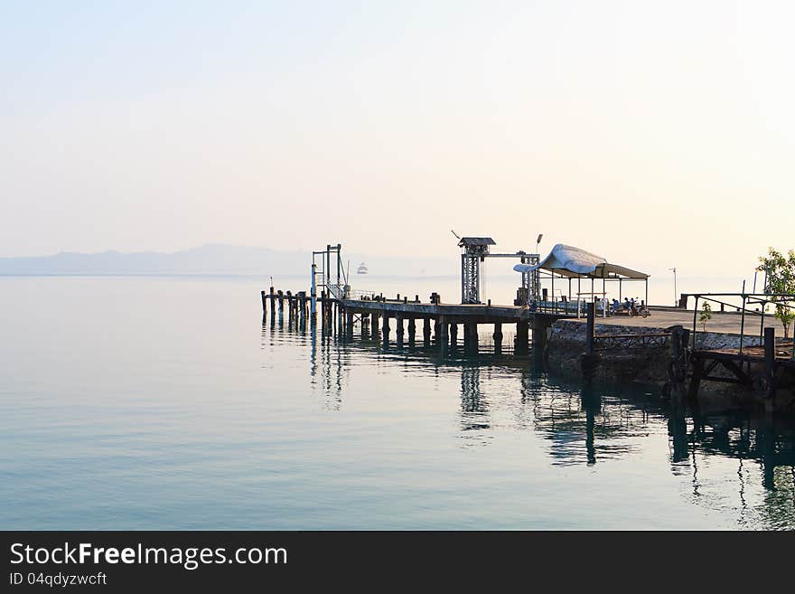 Empty ferry pier.