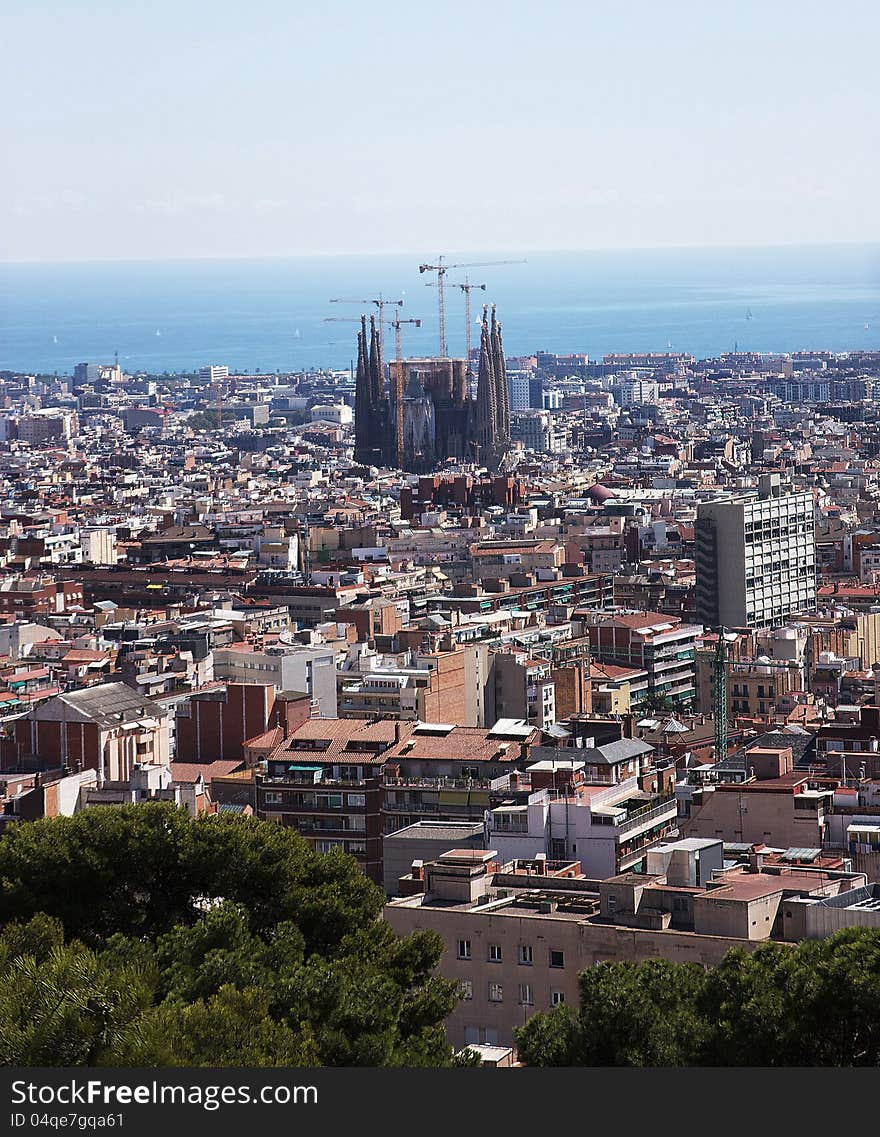 Barcelona, view from the mountain