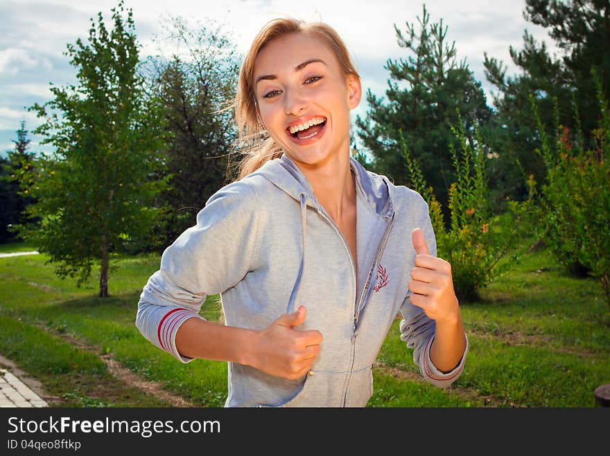 Athletic Woman Exercising