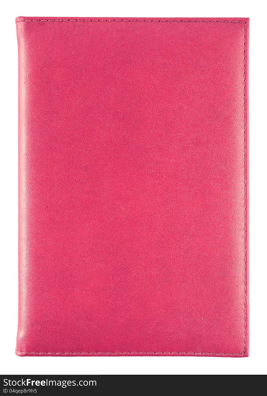 Red Leather Notebook Isolated