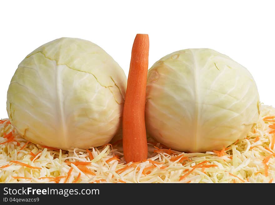 White Cabbage and Carrots.